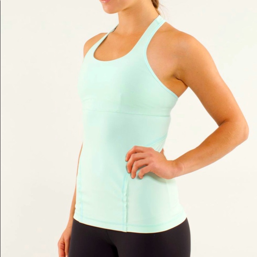 RARE Lululemon Power Up Tank 4 Mint Moment LikNew